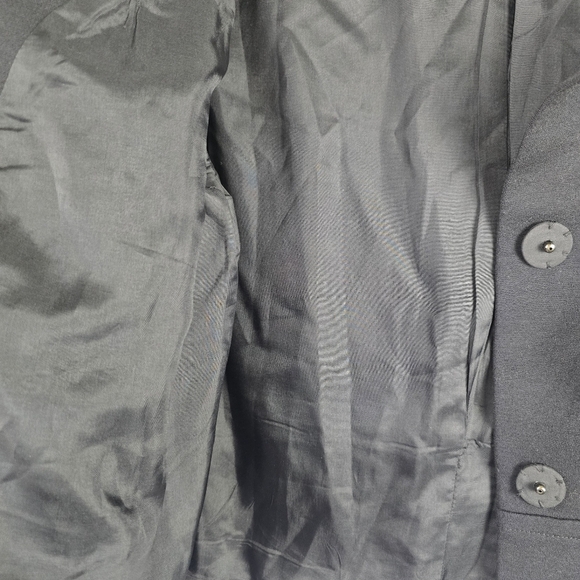 Vince Womens Black Cropped JacketSmall Button DetailRuched Sleeve Stand UpCollar - Picture 7 of 15